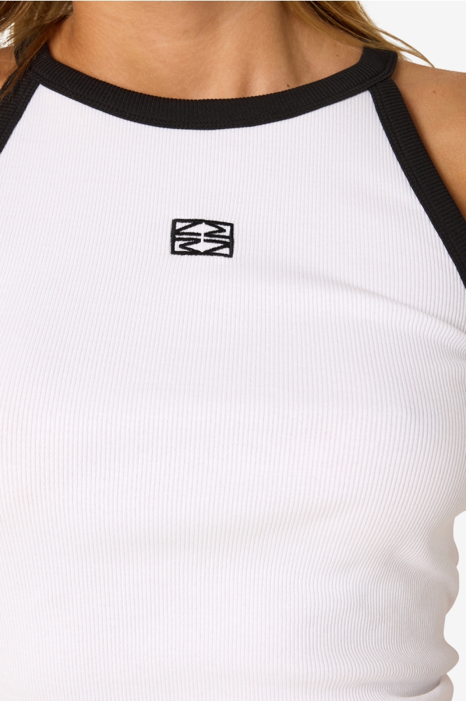 NMJUDY S/L TANK TOP JRS FWD 27034426 BRIGHT WHITE/BLACK EDGE